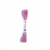 FIL SASHIKO MULTICOLORE - COL 73 - VIOLET - LOT DE 6 ECH. DE 20 M