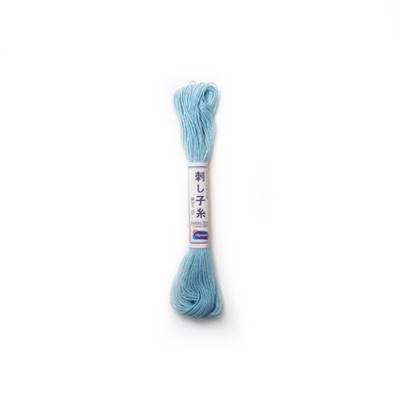 FIL SASHIKO UNI - COL 8 - BLEU PALE - LOT DE 6 ECH. DE 20 M