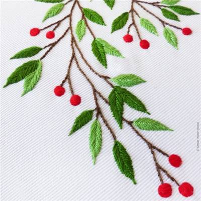 MISTLETOE - KIT BRODERIE 21X21CM - TAMBOUR NON INCLUS - TAMAR NY