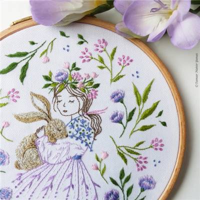 MY EASTER BUNNY - KIT BRODERIE 21X21CM - TAMBOUR NON INCLUS
