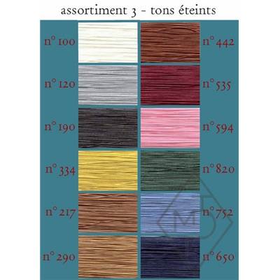 FIL A GANT ET APPLICATION COTON-ASSORT. N°2 - 12 BOB. TONS PASTELS