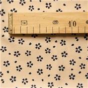 COUPON TISSU 50X55 JAP FLEURS BLEUES FOND ECRU