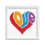 KIT BRODERIE DIAMANT - LOVE - LIVRE AVEC CADRE
