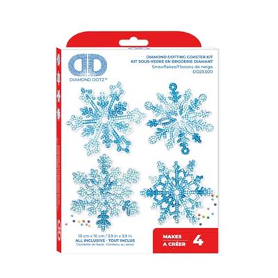 KIT BRODERIE DIAMANT 4 SOUS-VERRES - SNOWFLAKES