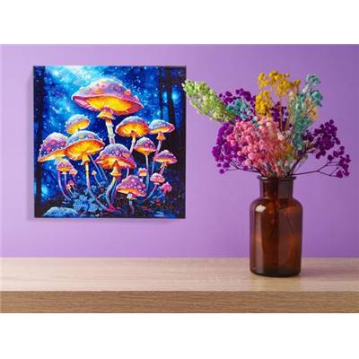 KIT BRODERIE DIAMANT DOTZ - MUSHROOM MOONLIGHT AVEC CADRE