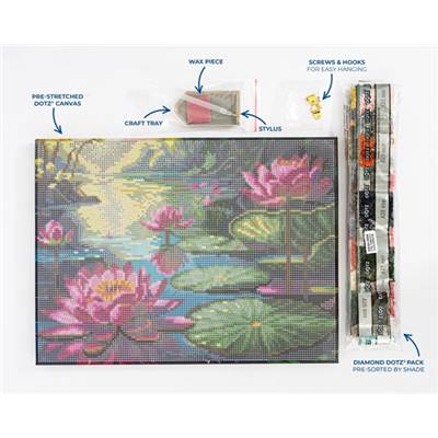KIT BRODERIE DIAMANT DOTZ - LILLY LAGOON AVEC CADRE