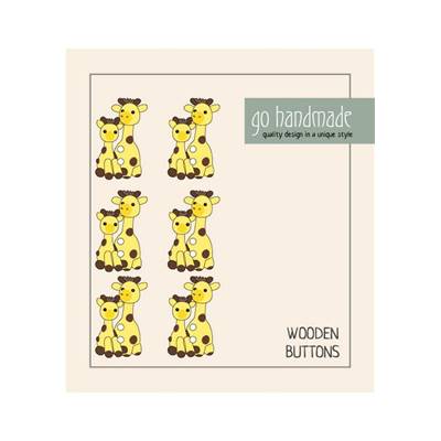 CARTE 6 BOUTONS BOIS - LAVABLES - LOTTA & JULIA LES GIRAFES