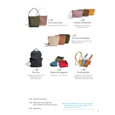 SACS WEEK-END EN COUTURE - 12 SACS CANVAS AVEC PATRONS TAILLE REELLE