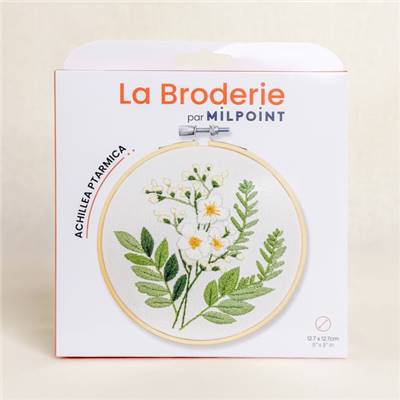 KIT BRODERIE AVEC TAMBOUR 15 CM - ACHILLEA PTARMICA