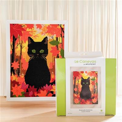 KIT CANEVAS COMPLET - DESSIN 30 X 40 CM - EMERAUDE D'AUTOMNE