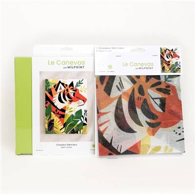 KIT CANEVAS COMPLET - DESSIN 30 X 40 CM - CHASSEUR SILENCIEUX