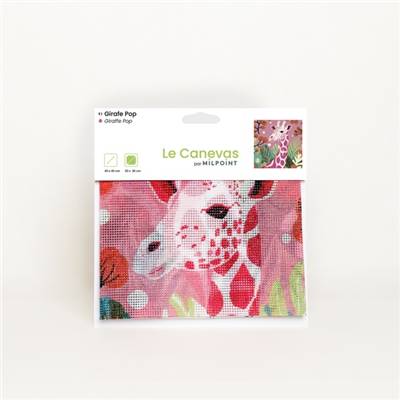 CANEVAS IMPRIME BLANC - DESSIN 30 X 30 CM - GIRAFE POP