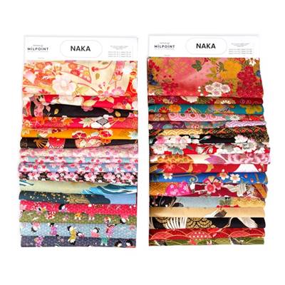 LIASSE ECHANTILLONNAGE 33 TISSUS JAPONAIS NAKA - 25 X 20 CM ENVIRON