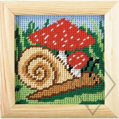 KIT CANEVAS 10,5 X 10,5 CM + CADRE - ESCARGOT