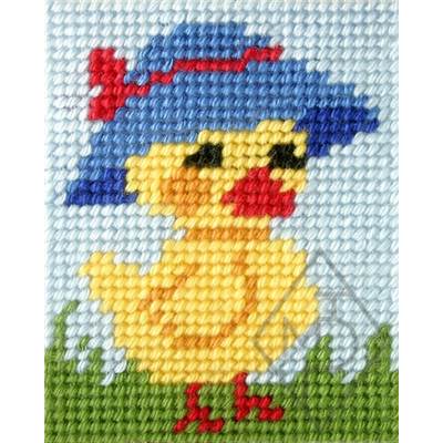 KIT DEMI-POINT ENFANT 17 X 20,5 CM - POUSSIN AU CHAPEAU