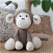 KIT AMIGURUMI HOOOKED - MACE LE SINGE - TAUPE