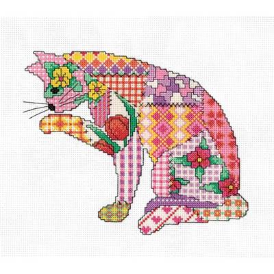 KIT POINT DE CROIX PATCHWORK CAT (A)