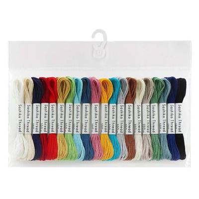 COLLECTION FIL SASHIKO UNI - LOT 20 MINI ECHEVETTES ASSORTIES DE 5M