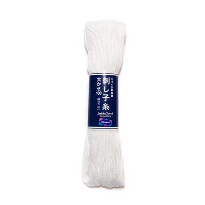 FIL SASHIKO UNI - COL 101 - BLANC  - LOT DE 3 ECH. DE 100 M