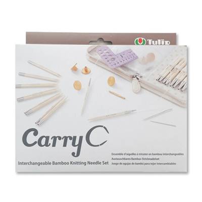 KIT AIGUILLES A TRICOTER INTERCHANGEABLES EN BAMBOU CARRYC - TULIP