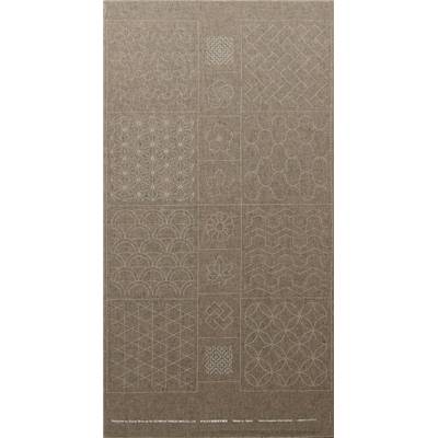 TISSU TSUMUGI A2501 TAUPE IMPRIME -PANNEAU 61X108 CM -MINI 9 PANNEAUX