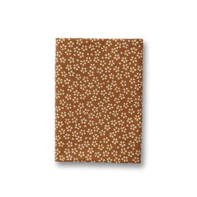 COUPON TISSU 50X55 JAP FLEURS FOND MOUTARDE