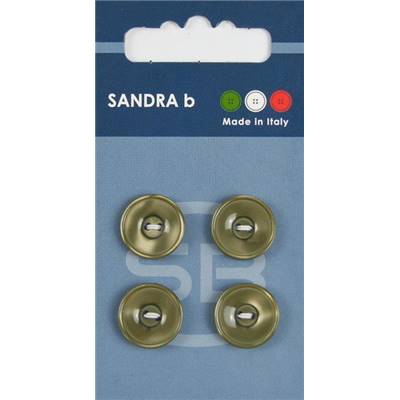 Carte 4 boutons plastique 2 trous - 15 mm - Vert