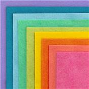 PACK ARC-EN-CIEL 9 COLORIS DE FEUTRINE 15x15cm EN CAMAIEUX