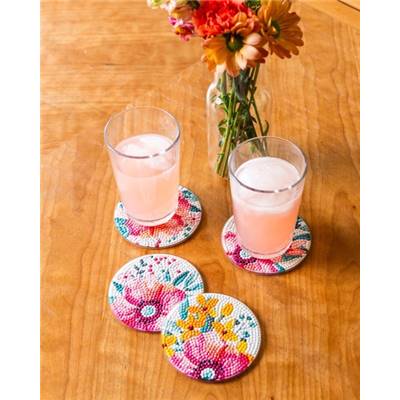 KIT BRODERIE DIAMANT 4 SOUS-VERRES - MODERN FLORALS