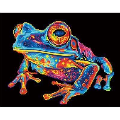KIT BRODERIE DIAMANT NEON NOIR - TREE FROG