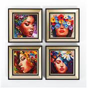 KIT BRODERIE DIAMANT MINI DOTZ - FOUR BEAUTIES - PACK DE 4 DESSINS