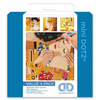 KIT BRODERIE DIAMANT MINI DOTZ - KLIMT QUARTET DORE - PACK DE 4 