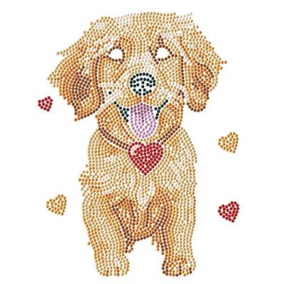 KIT BRODERIE DIAMANT DOTZ - PUPPY LOVE AVEC CADRE
