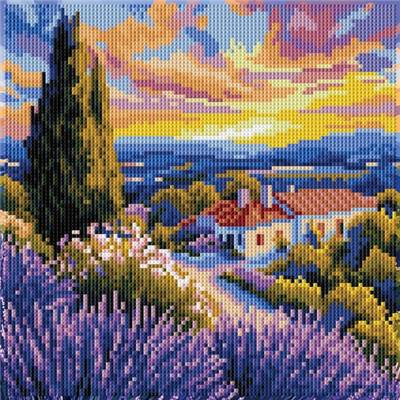 KIT BRODERIE DIAMANT DOTZ - UNDER THE LAVENDER SKY AVEC CADRE