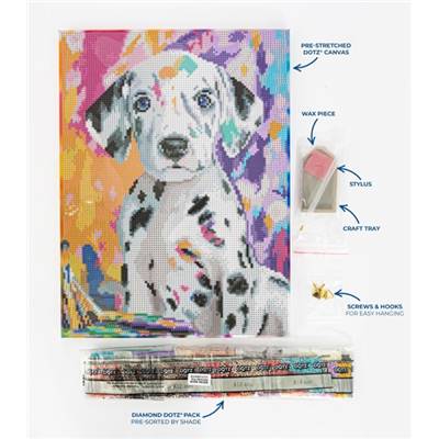 KIT BRODERIE DIAMANT DOTZ - DALMATIAN PUP AVEC CADRE