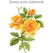 KIT BRODERIE DIAMANT - BOUQUET DE ROSES JAUNES