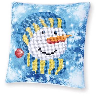 KIT BRODERIE DIAMANT COUSSIN NOEL - LE BONNET DU BONHOMME DE NEIGE