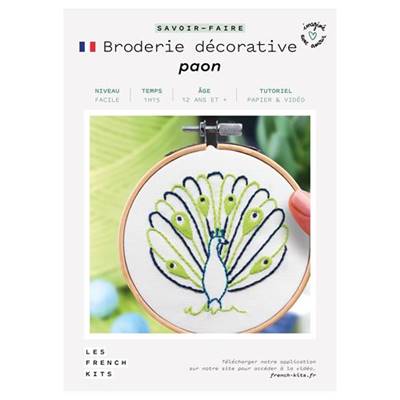 FRENCH'KITS - BRODERIE DÉCORATIVE - PAON