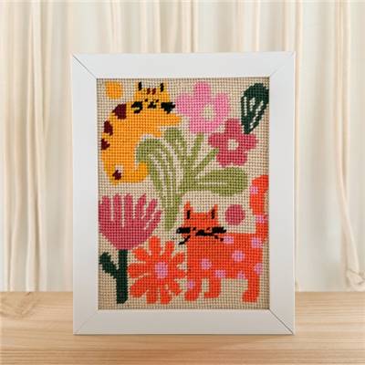 KIT CANEVAS COMPLET - DESSIN 15 X 20 CM - CHATS CHAMPETRES