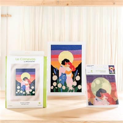 KIT CANEVAS COMPLET - DESSIN 20 X 30 CM - AMOURS LUNAIRES