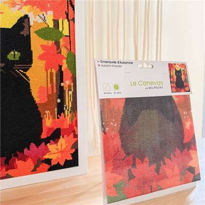 CANEVAS IMPRIME BLANC - DESSIN 30 X 40 CM - EMERAUDE D'AUTOMNE