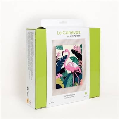 KIT CANEVAS COMPLET - DESSIN 30 X 40 CM - FLAMAND TROPICAL