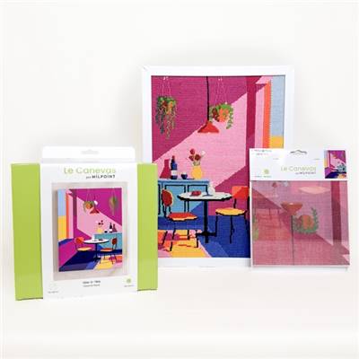 CANEVAS IMPRIME BLANC - DESSIN 30 X 40 CM - TETE-A-TETE