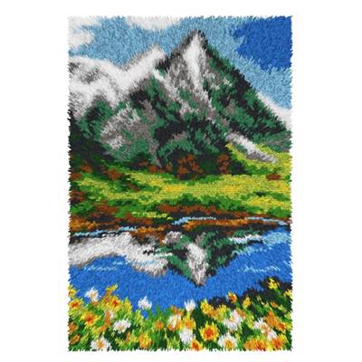 KIT TAPIS POINT NOUE 50 X 75 CM - PAYSAGE ALPIN