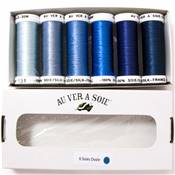 PACK 6 NUANCES SOIE OVALE - BLEU ORAGE - IDEAL PEINTURE A L'AIGUILLE