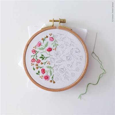 CHRISTMAS FLOWERS - KIT BRODERIE 16X16CM -TAMBOUR NON INCLUS-TAMAR NY
