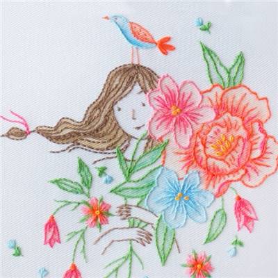 BLOOMING GIRL - KIT BRODERIE 21X21CM - TAMBOUR NON INCLUS
