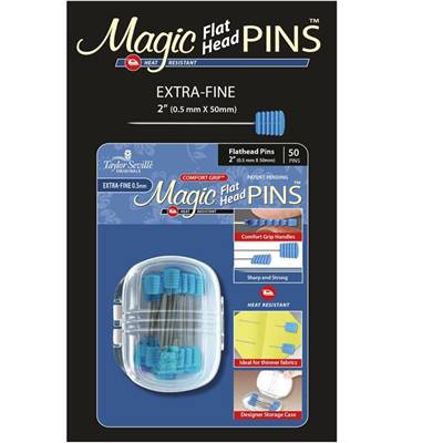 EPINGLES QUILTING A TETE PLATE "EXTRA FINE" MAGIC PINS - BOITE DE 50