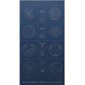 TISSU TSUMUGI B2008 BLEU IMPRIME -PANNEAU 61X108 CM -MINI 9 PANNEAUX