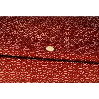 COUPON TISSU 50X55 JAP VAGUE ROUGE